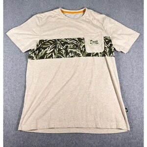 Howler Bros Shirt Men's M Tan Green Casual Tee Heed The Call Tropical